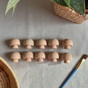Wooden Toadstool Mushroom Figures | Montessori Toy | Wood Craft
